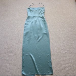 Reformation Frankie Silk Dress Verdigris NWT